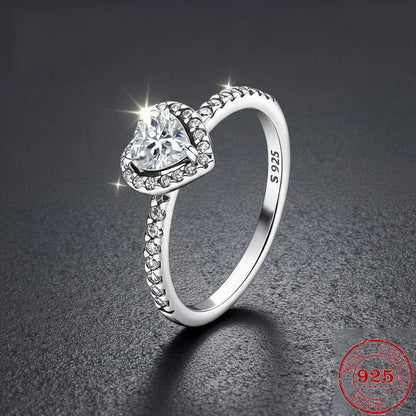 925 Sterling Silver Moissanite Heart Ring for Women Wedding Couple Anniversary Sterling Vintage Rings Luxury Jewelry Girls Gifts