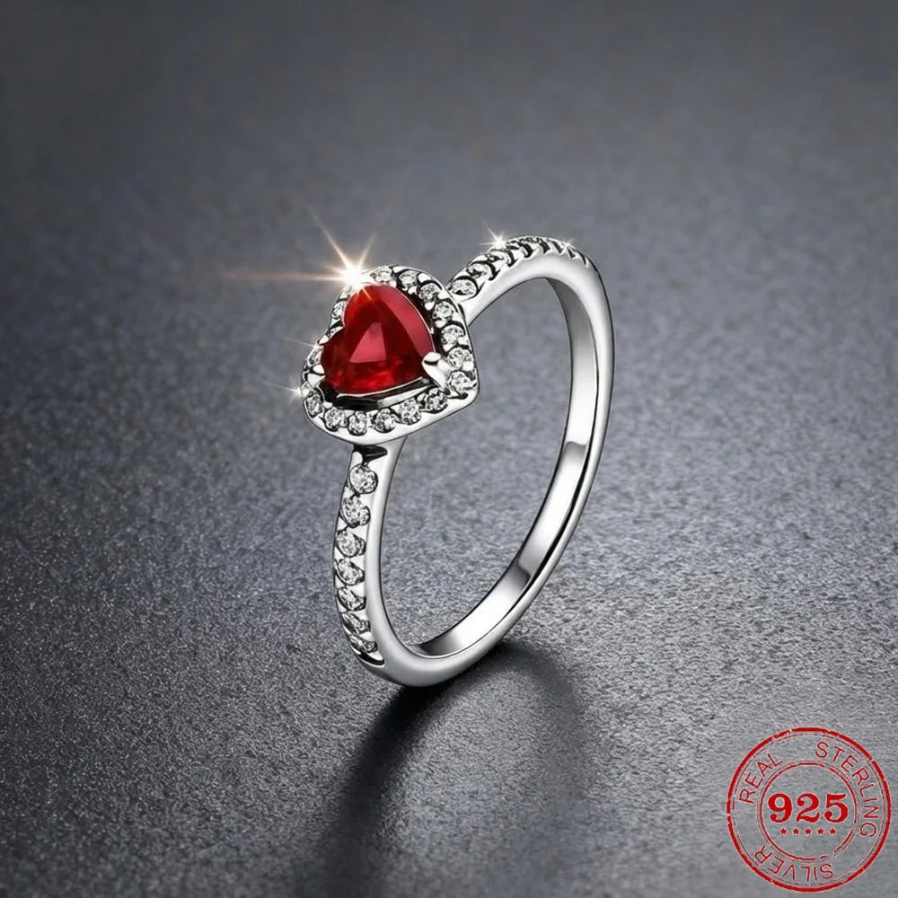 925 Sterling Silver Moissanite Heart Ring for Women Wedding Couple Anniversary Sterling Vintage Rings Luxury Jewelry Girls Gifts