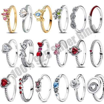 925 Sterling Silver Moissanite Heart Ring for Women Wedding Couple Anniversary Sterling Vintage Rings Luxury Jewelry Girls Gifts