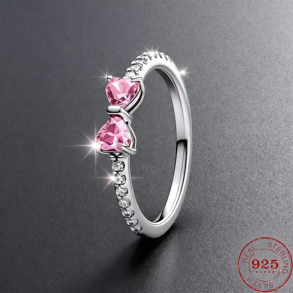 925 Sterling Silver Moissanite Heart Ring for Women Wedding Couple Anniversary Sterling Vintage Rings Luxury Jewelry Girls Gifts