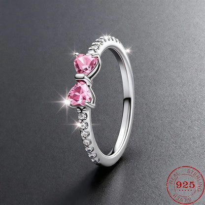 925 Sterling Silver Moissanite Heart Ring for Women Wedding Couple Anniversary Sterling Vintage Rings Luxury Jewelry Girls Gifts