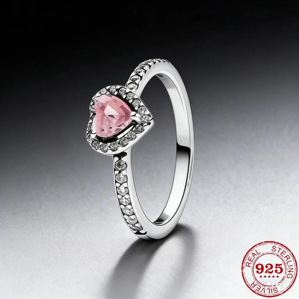 925 Sterling Silver Moissanite Heart Ring for Women Wedding Couple Anniversary Sterling Vintage Rings Luxury Jewelry Girls Gifts